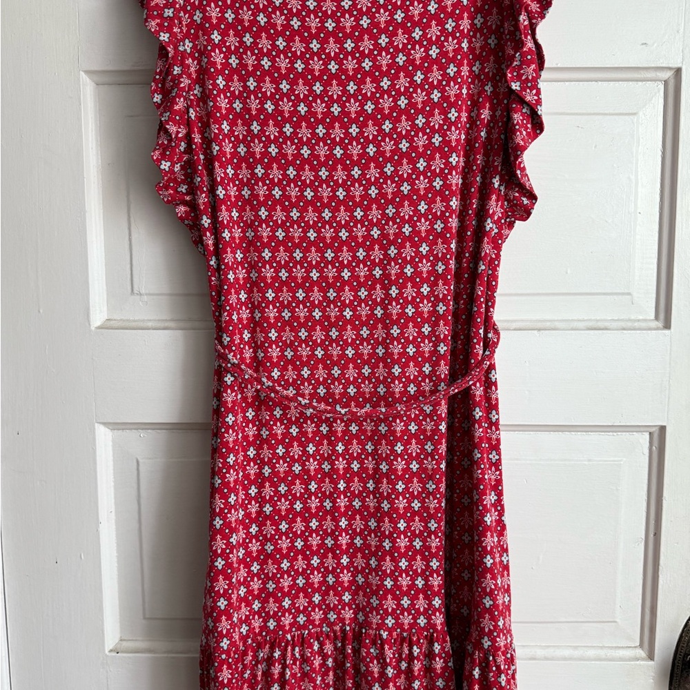 LOFT Red Floral Midi Dress - Picture 4 of 4